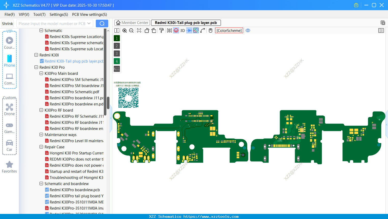 Xiaomi Redmi K30i-Tail Plug Pcb Layer
